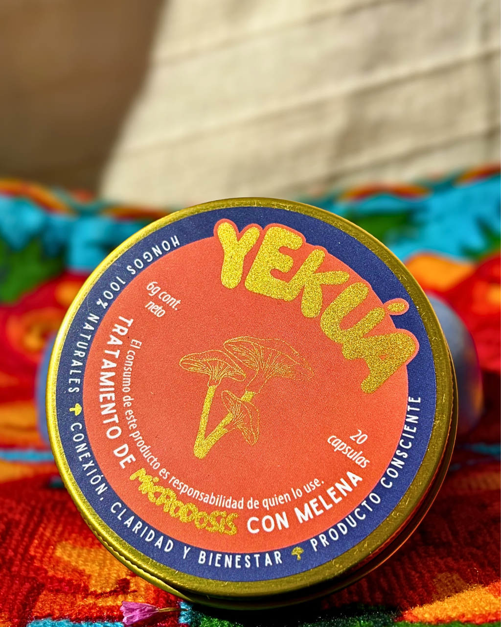 Lata con cápsulas de golden eacher con melena de león de Yekúa